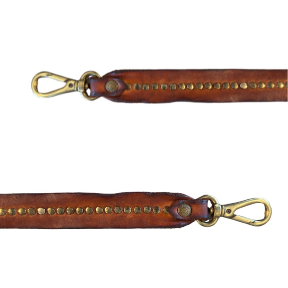 Campomaggi Leather Studded Shoulder Strap in Cognac - Picture 2 of 2